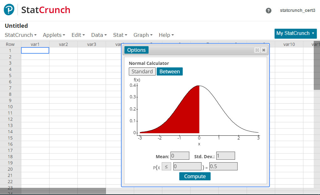 Graphical Calculators For Continuous Distributions